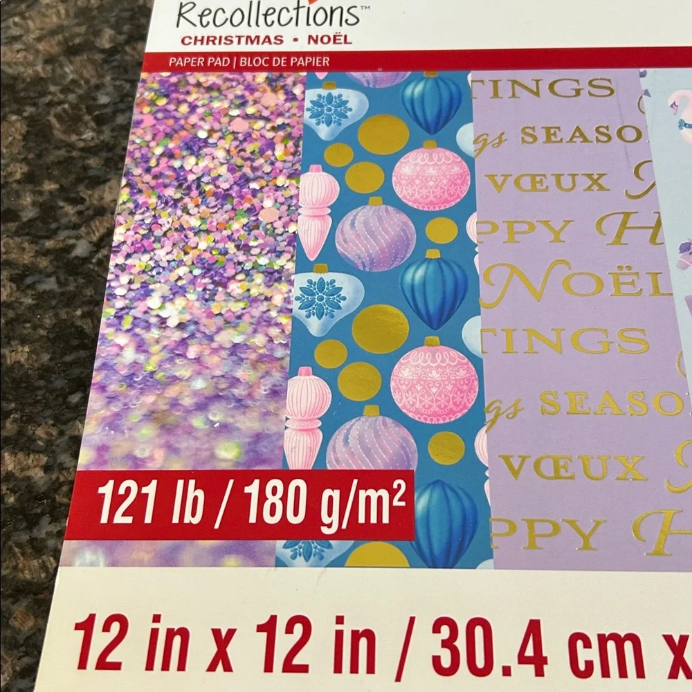 RECOLLECTIONS PAPER PAD FROSTED FAIRYTALE & HOLIDAY TIDINGS 12x 12LOT OF 2 NWT